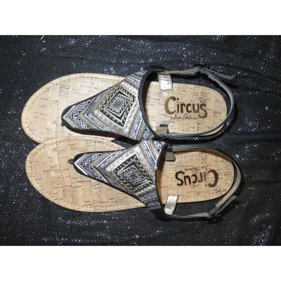 Sam Edelman Brita Flat Circus NY Ethnic Egyptian Embellished Embroidered Sandals - Picture 2 of 6